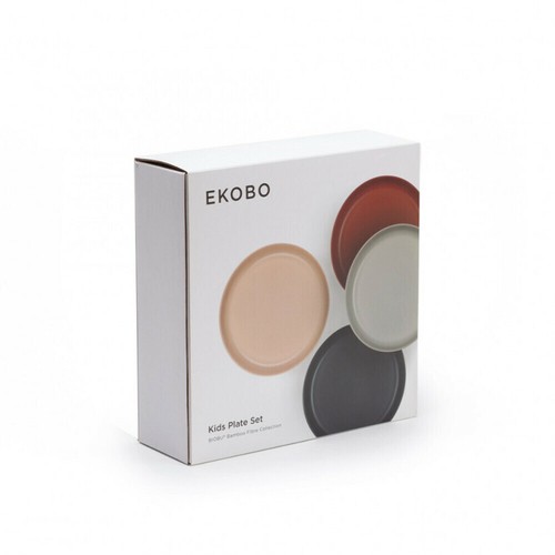 EKOBO - Kids Bamboo Plate Set in Gift Box | Set of 4 | Multi-Color - Picture 6 of 8