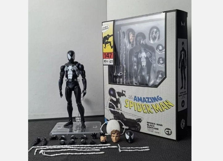 New Spider-Man  MAFEX No.147 Black Costume COMIC Ver. Action Figure Toy