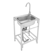 Stainless Steel Single Bowl Utility Sink For Laundry Room Bathroom Kitchen