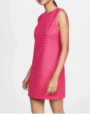 Alice + Olivia Pink tweed Sheath Sleeveless Dress size 12  mini $295