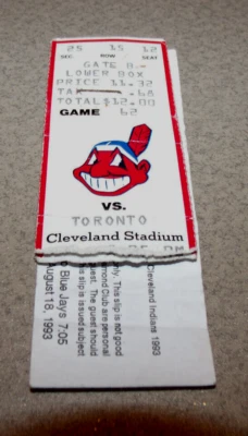 Cleveland Indians 8/18/1993 Ticket Stub Lot of 2 + Diamond Pass Molitor GW RBI - Image 1 of 4
