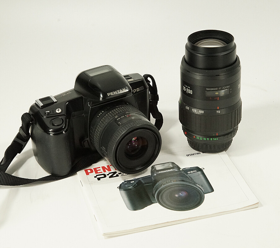 G ASAHI PENTAX PZ-10 35MM FILM CAMERA STARTER OUTFIT WITH TWO