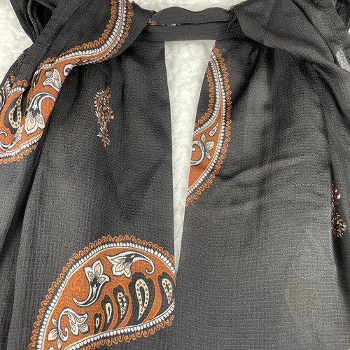 Ryegrass Blouse Black Paisley Keyhole Sleeveless Sheer Blouse Size XL - Picture 6 of 9