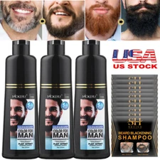 15ml/200ml Black Beard Hair Dye Color Shampoo Immediately Darkening Hair Color