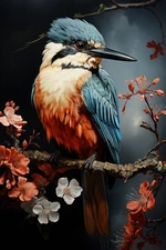 Aududon Colorful Wilderness Bird AI Wall Art 16 x 24" Home Decor For Bird Lovers