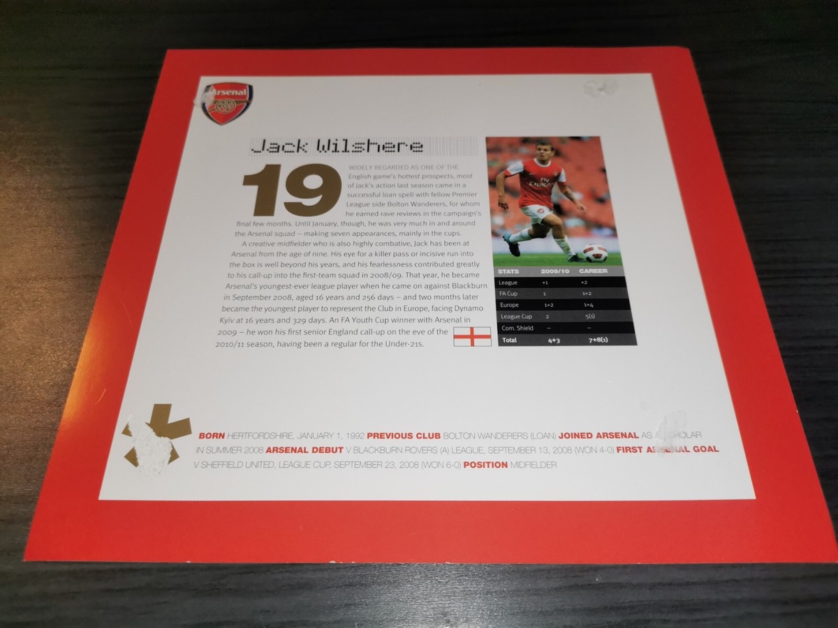 Jack Wilshere Unsigned Arsenal autograph card | eBay