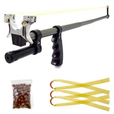 Telescopic Slingshot, with High-Power Rubber Band and 100g Mud Pill, Stainles...