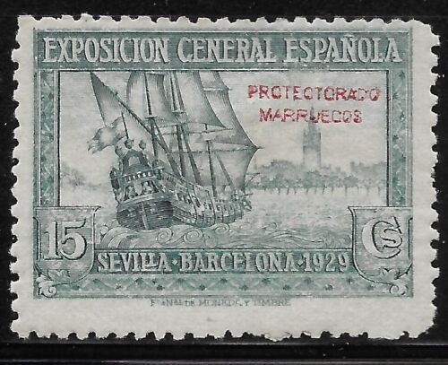 1929 SPAIN SPANISH MOROCCO OVERPRINT SEVILLA BARCELONA MH OG SHIP - Picture 1 of 2