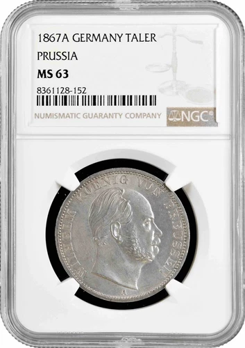 Prussia 1 thaler 1867 A, NGC MS63, "Emperor Wilhelm I (1861 - 1888)" silver coin