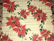 VTG CHRISTMAS WRAPPING PAPER 2 YARDS GIFT WRAP MUSIC HYMNS JOY TO THE WORLD