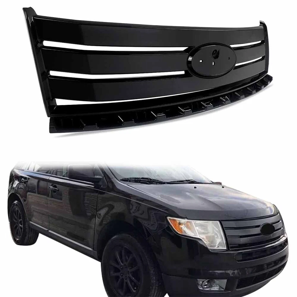 For 2007-2010 Ford Edge Front Bumper Upper Grille Assembly Gloss Black FO1200485 Foto 2 de 4