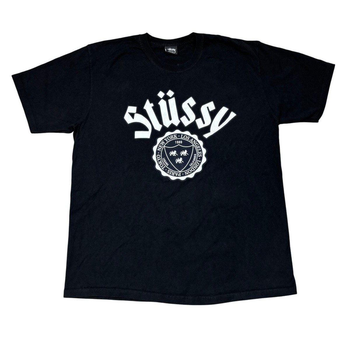 Stussy City Seal Short Sleeve Crew Tee Shirt Men's Large