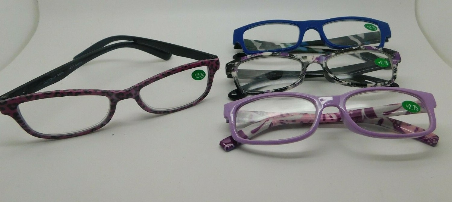 Reading Glasses with Fashionable Plastic Frames +2.75 NEW-image