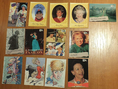 Karte - Trading Card Lot 13 Karten Königin König England (Press Pass 1993)