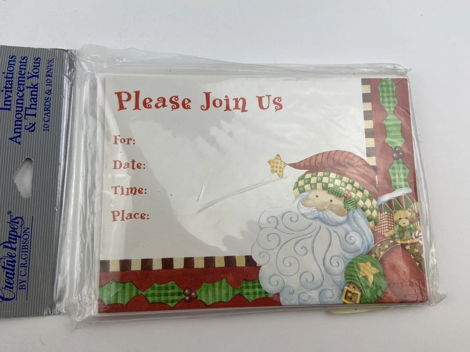 PAPELES CREATIVOS Lote de 2 Tarjetas de Invitación de Navidad de Papá Noel Foto 2 de 4