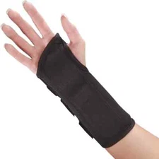 Deroyal Pro Wrist Splint Black 8 in Left Medium D-Ring Closure REF 1133LMPP