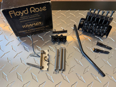 1980's Floyd Rose Original German Tremolo Kramer era Black R5 Nut Complete & Box