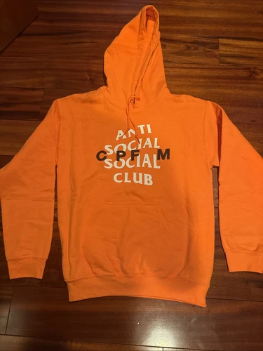 A BATHING APE (BAPE) Felpa con Cappuccio Anti Social Social Club X Pianta di Cactus Mercato delle Pulci (CPFM) Arancione Taglia S