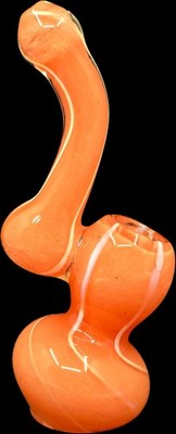 5'' inch PEACH WHITE Glass Bubbler Tobacco Bong Hookah Water Pipe Carb + SCREENS