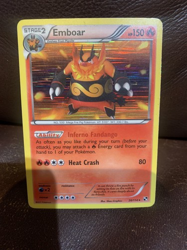 Pokemon TCG Emboar holo 20/114 Black & white base (HP)