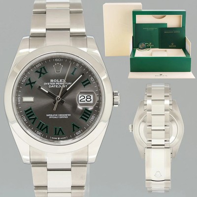 2023 MINT Rolex 126300 DateJust 41 Steel Wimbledon Oyster 41mm Watch Box