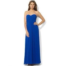 Ralph Lauren Blue Strapless Gown Dress Women s Size 4 Formal Evening