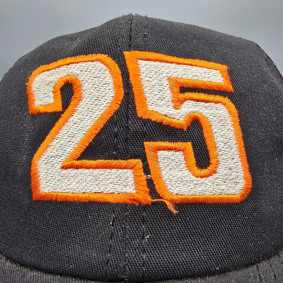 Vintage 1990s NASCAR Ken Schrader #25 Black/Orange/Silver Snapback Hat (OS) - Image 3 of 4