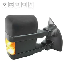 Replacement Black Textured Passenger Side Power Door Mirror w/Heated Dual Glass