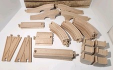 IKEA Wooden Railway Train Bridge Straight Track Lot Of 34 Pieces Thomas BRIO
