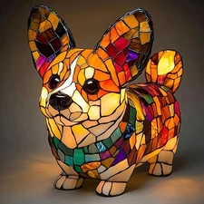 3D Animal Table Lamp Series Stained Glass Stained Night Light Retro Desk Lamps