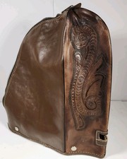 Vintage Bolsas Figueroa Hand Tooled Mexican Leather Golf Bag Club Cover Brown