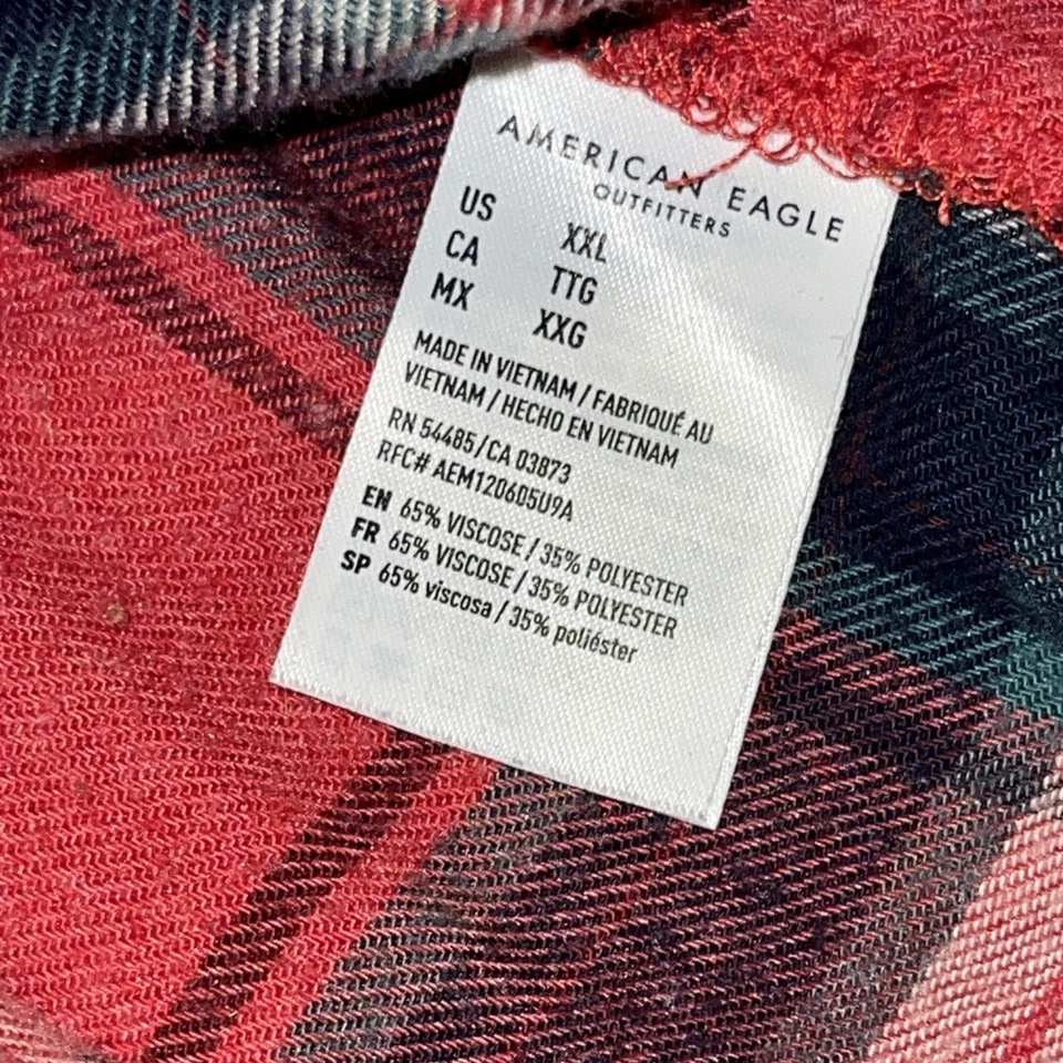 Blusa Babydoll American Eagle Navidad Franela Cuadros XXL 2XL Jegging Fit Foto 4 de 4