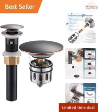 Vessel Sink Drain Stainless Steel Oil-Rubbed Bronze Pop-up Overflow No Leak
