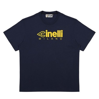 Cinelli Fahrrad Freizeit T-Shirt ''Mailand'' bedruckt dunkelblau
