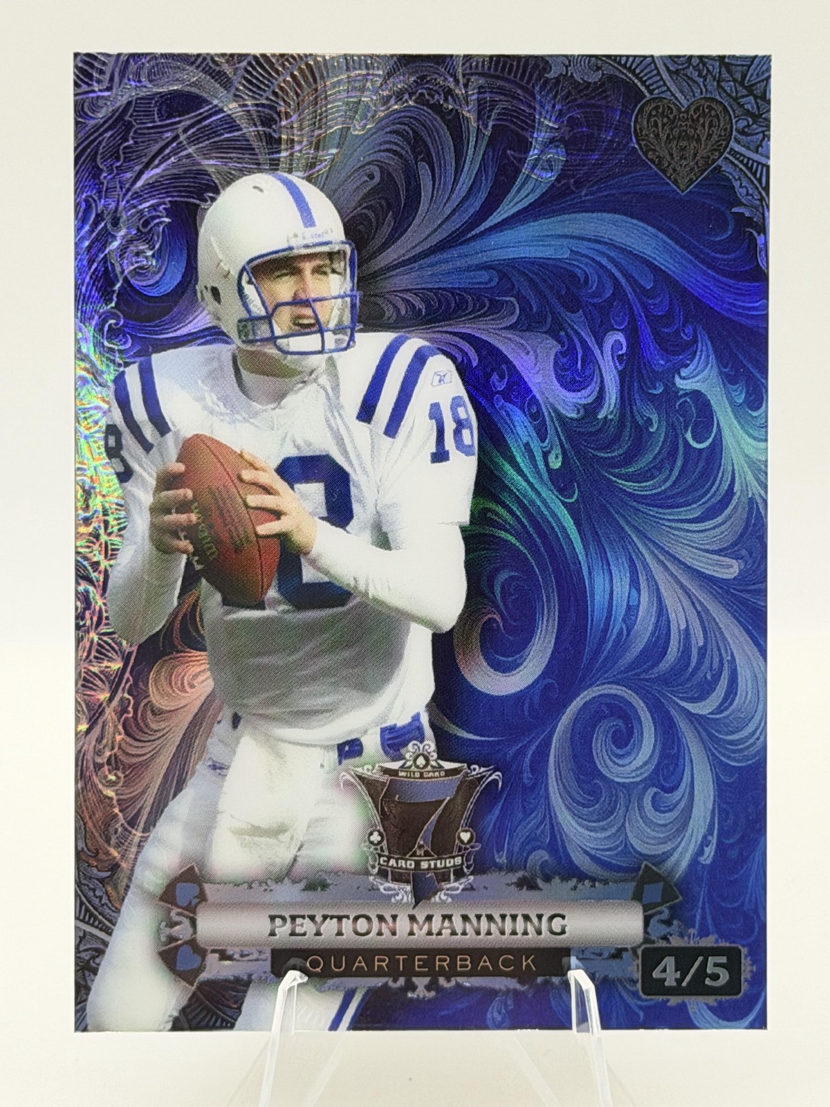 Peyton Manning 4/5 - 2024 Wild Card 7 Card Stud Scrolls Blue Hearts #CH7CS-PM
