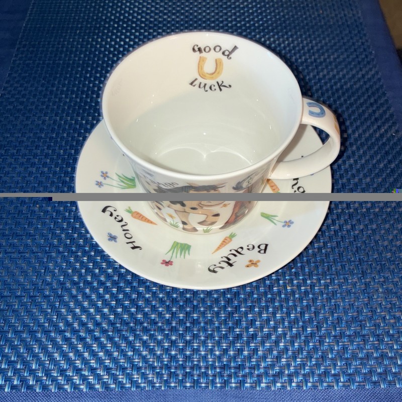 Tea Cup and Saucer Roy Kirkham Bone China English Tea Cup & Saucer "HORSES" 1991