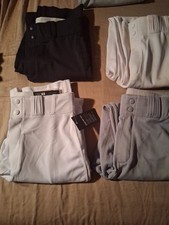 Huge Lot 9 Baseball Pants & 8 Belts Lg Youth - Med Adult Boys Mens New & Used