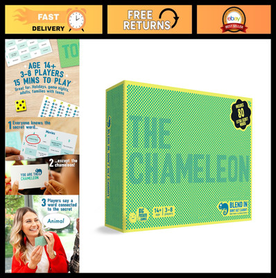 ''Chameleon Bluffing Board Game for Family & Friends | 80 Extra Secret Words Incl