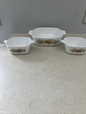 Vintage Corning Ware Spice Of Life Lot Of 3