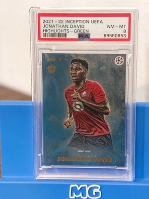 2022 Topps Inception Jonathan David LOSC Lille UCL /99 Rookie PSA 8 Highlights