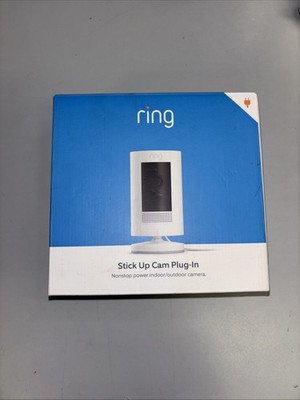 Ring Stick Up Cam Wired INDOOR/OUTDOOR HD camera - White New Open Box