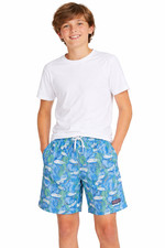 Vineyard Vines Boys Chappy Swim Trunks Blue Marlin Print Size L  Bag
