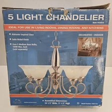 Altair Lighting 5-Light Chandelier – Satin Nickel Finish NEW in Box 53015