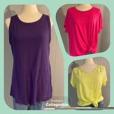Lane Bryant Tops Bundle Lot Of 3 Tee Livi Tank Green Pink Purple 14/16