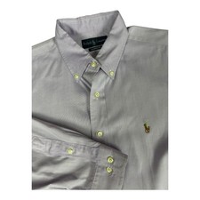 Polo Ralph Lauren Button Up Dress Shirt Men s Large Purple Cotton Flesh Pony