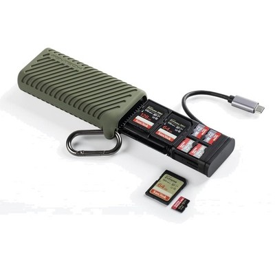 CreateMate USB 3.1 Type-C SD Card Reader for SD/Micro SD - Green
