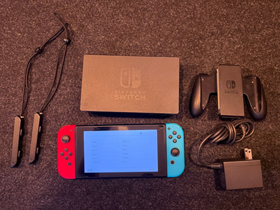 Nintendo Switch 32GB Handheld Console - Neon Red/Neon Blue Original Owner - Used