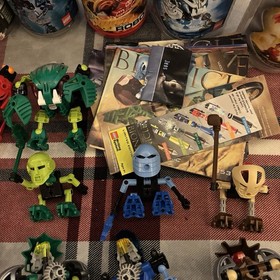 LEGO Bionicle HUGE Lot Set Toa Nuva Mata Turaga Bohrok Nui-Rama Canisters Manual