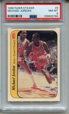 1986 Fleer Michael Jordan Rookie Card PSA 8 NM MINT Graded Sticker #8 Centered. rookie card picture