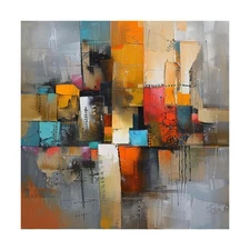 Abstract  Hand Painted Oil Painting on Canvas Modern Orange Wall Art
